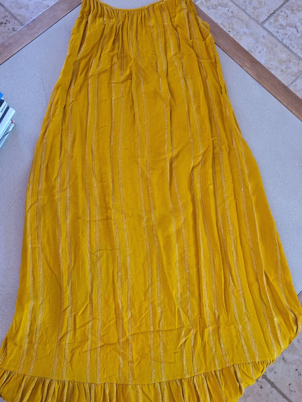 Women’s Mustard Yellow Maxi Skirt - Lightweight Pleated Design